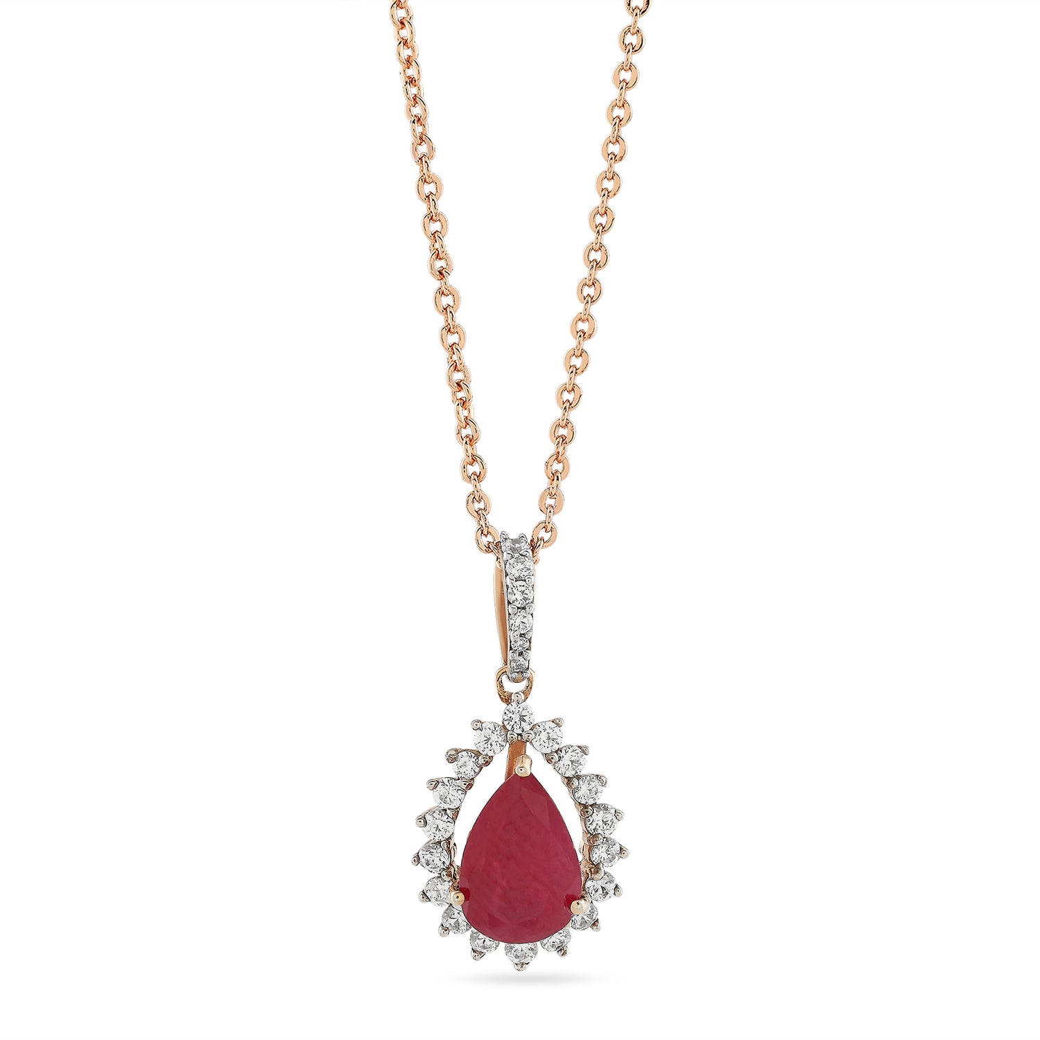 Elegant Pear Shaped Halo Solitaire Pendant for Special Occasions