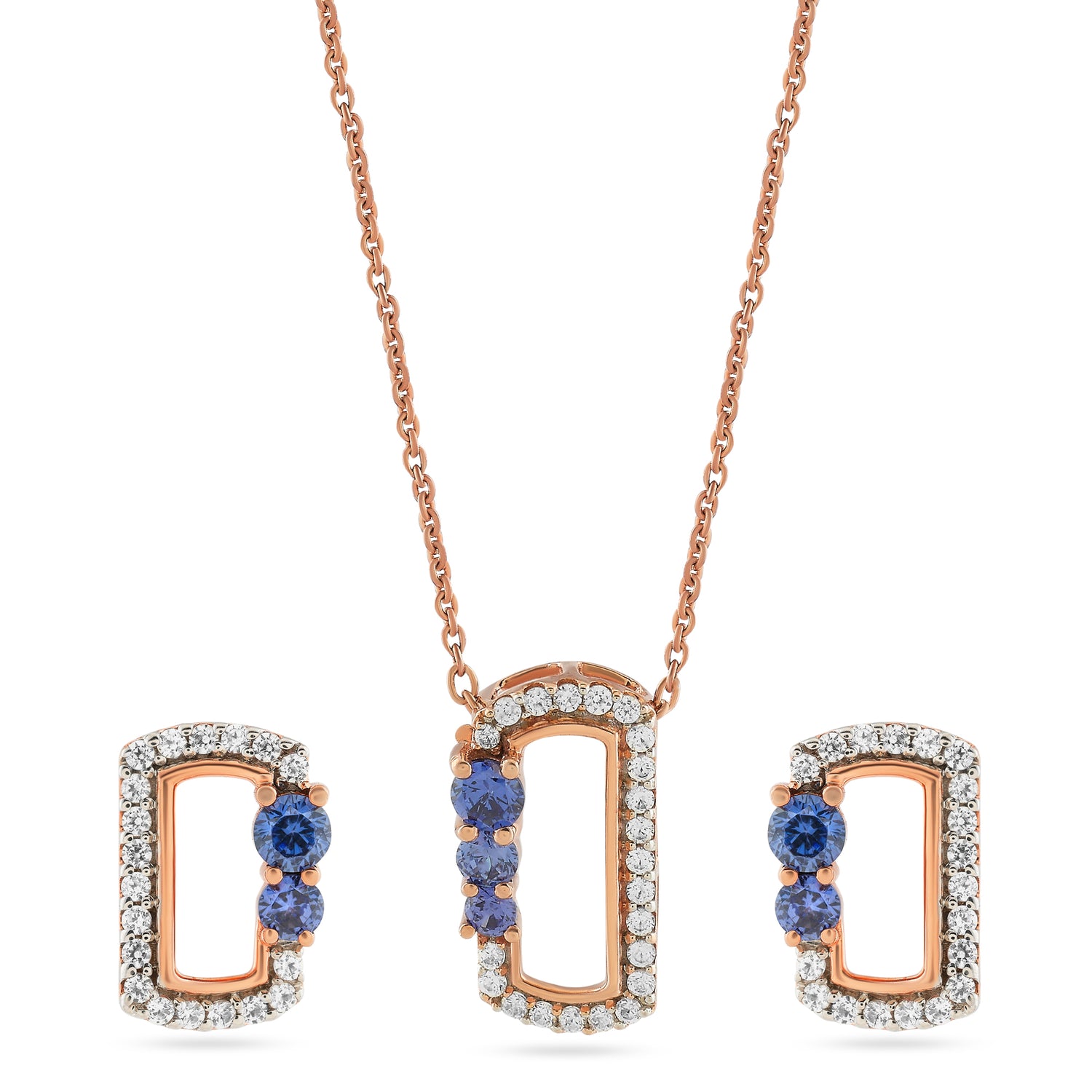 Exquisite Celestial Serenade Open Geometric Pendant and Stud Earring Set