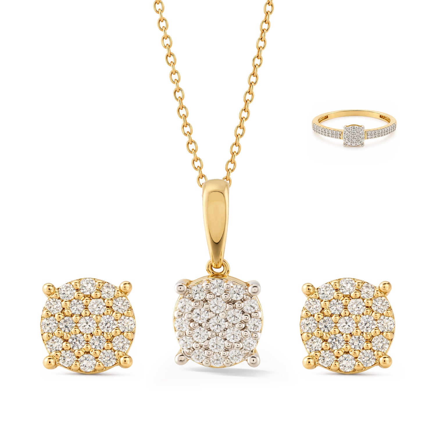 Timeless Solitaire Ring, Earrings and Pendant Set