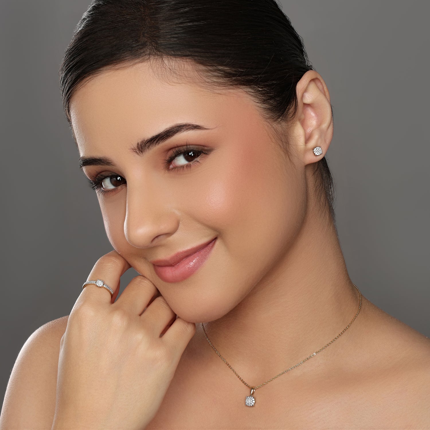 Timeless Solitaire Ring, Earrings and Pendant Set