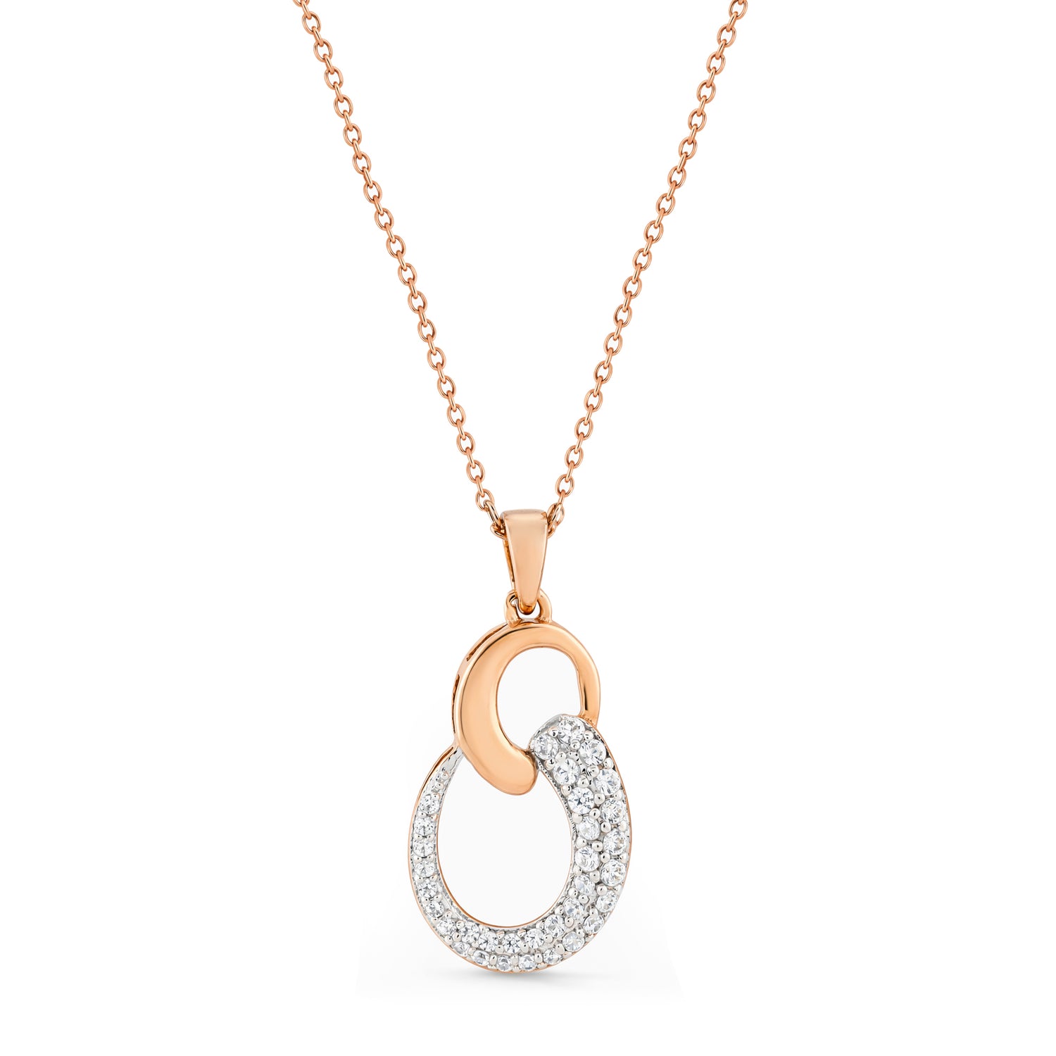 Elegant Interlocking Double Loop Pendant for Sophisticated Modern Women