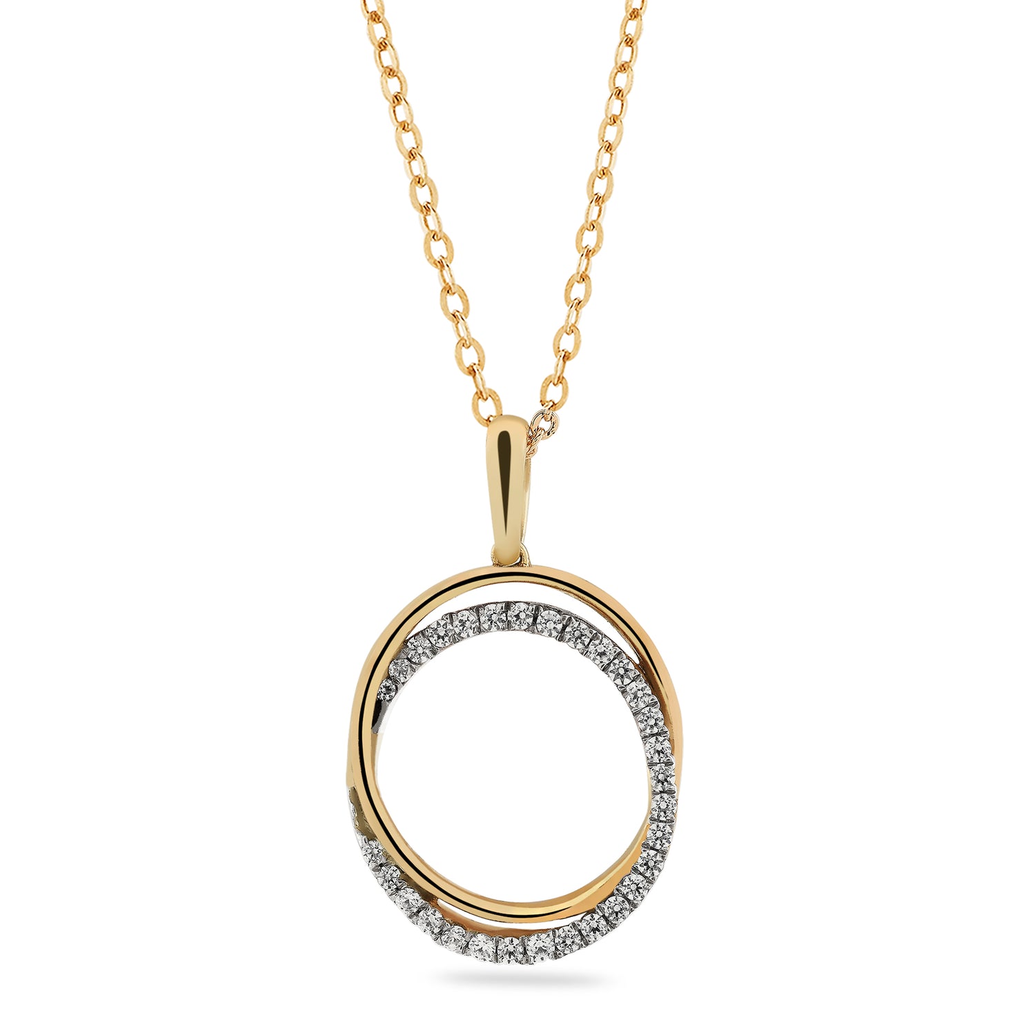 Elegant Interlocking Double Circle Pendant for Sophisticated Everyday Wear