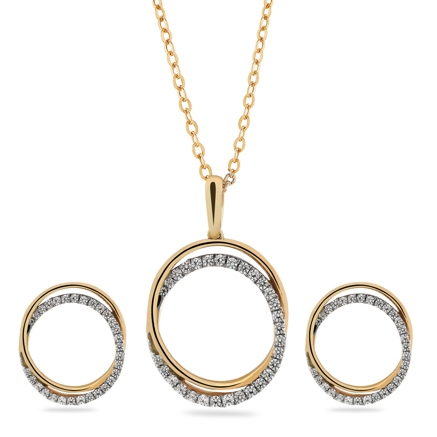 Timeless Open Circle Pendant and Stud Earring Set