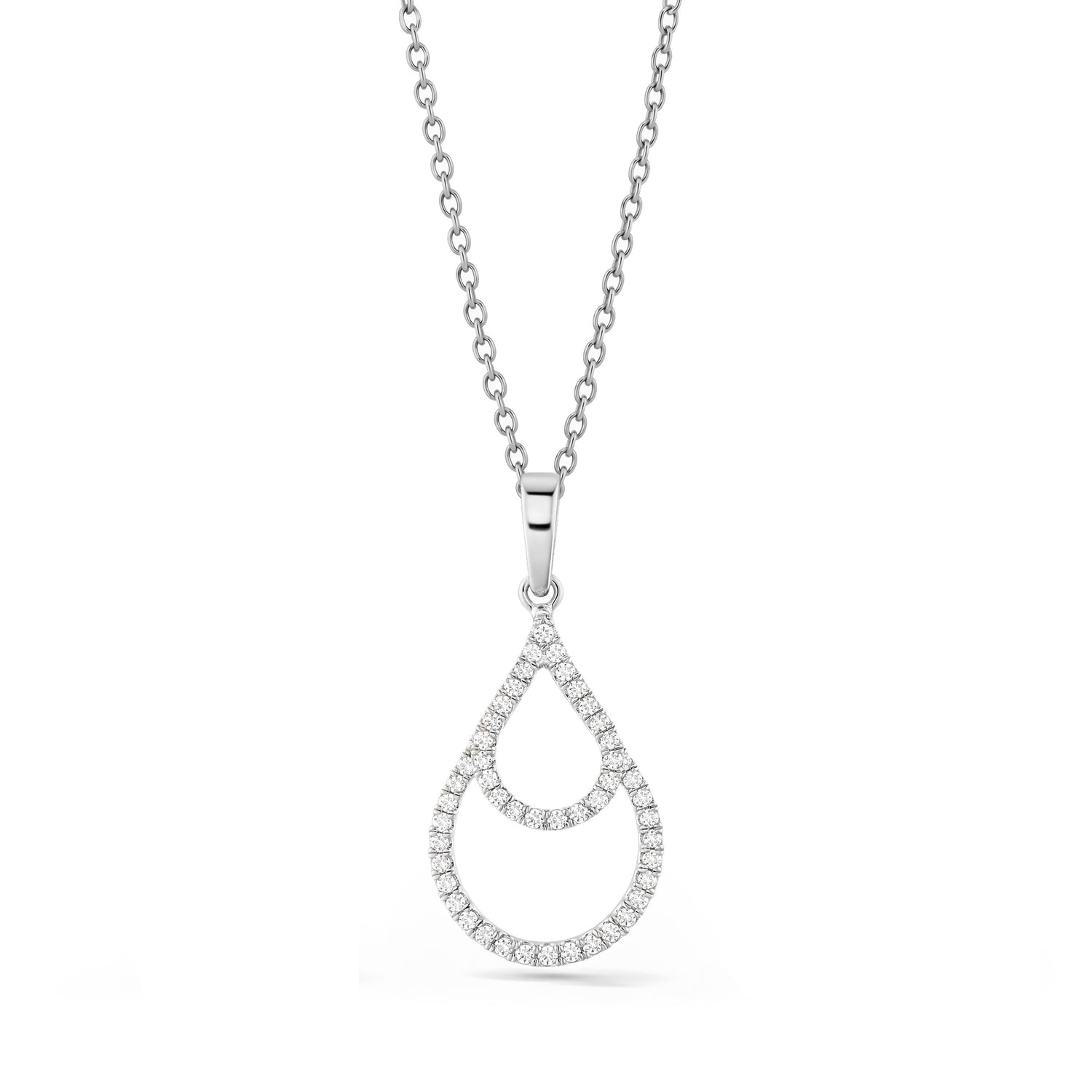 Graceful Teardrop Pendant with Layered Openwork Design