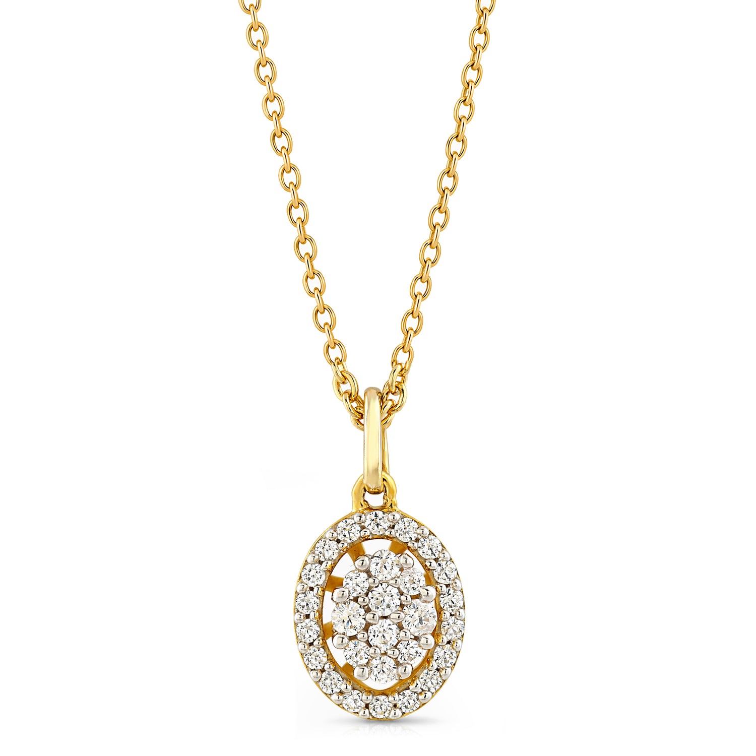 Radiant Floral Halo Pendant with Sparkling Cluster Center