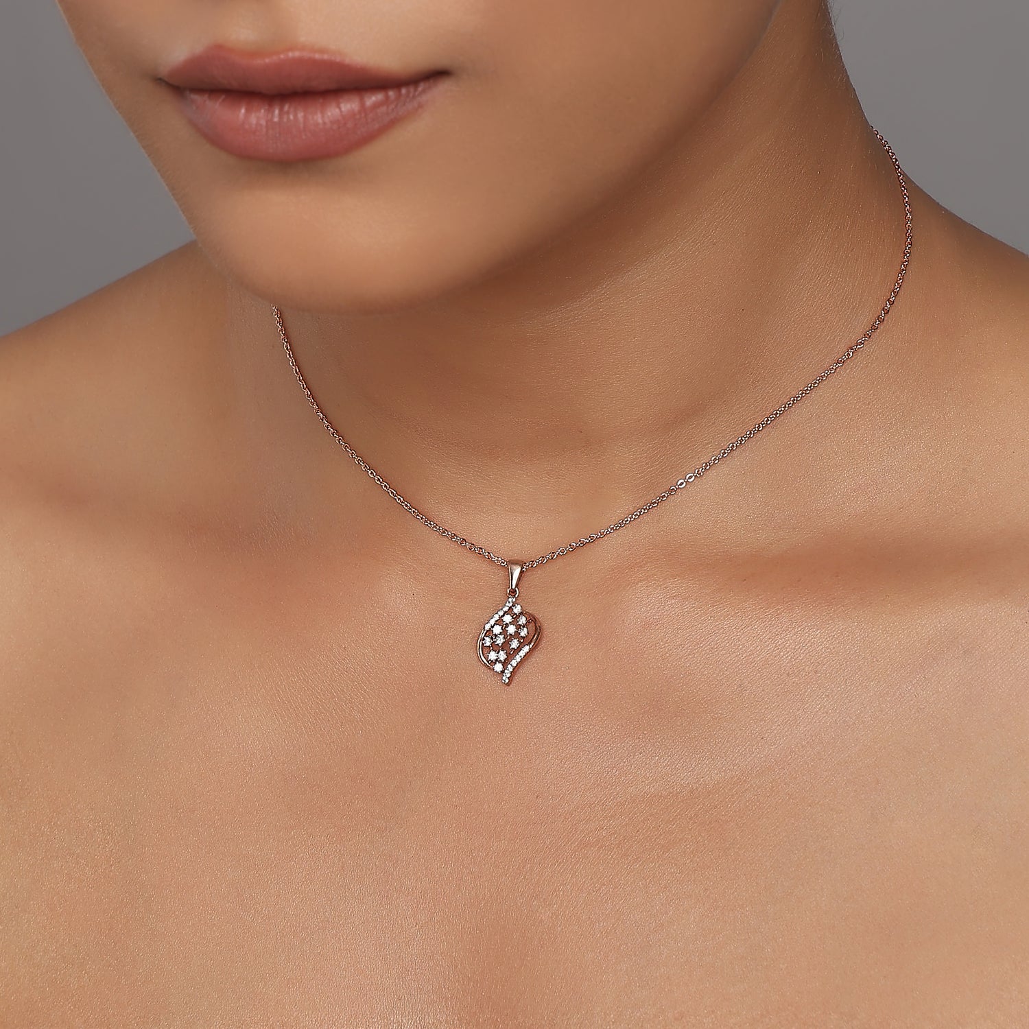 Elegant S-Curve Filigree Pendant Adorned With Brilliant Cluster Sparkle