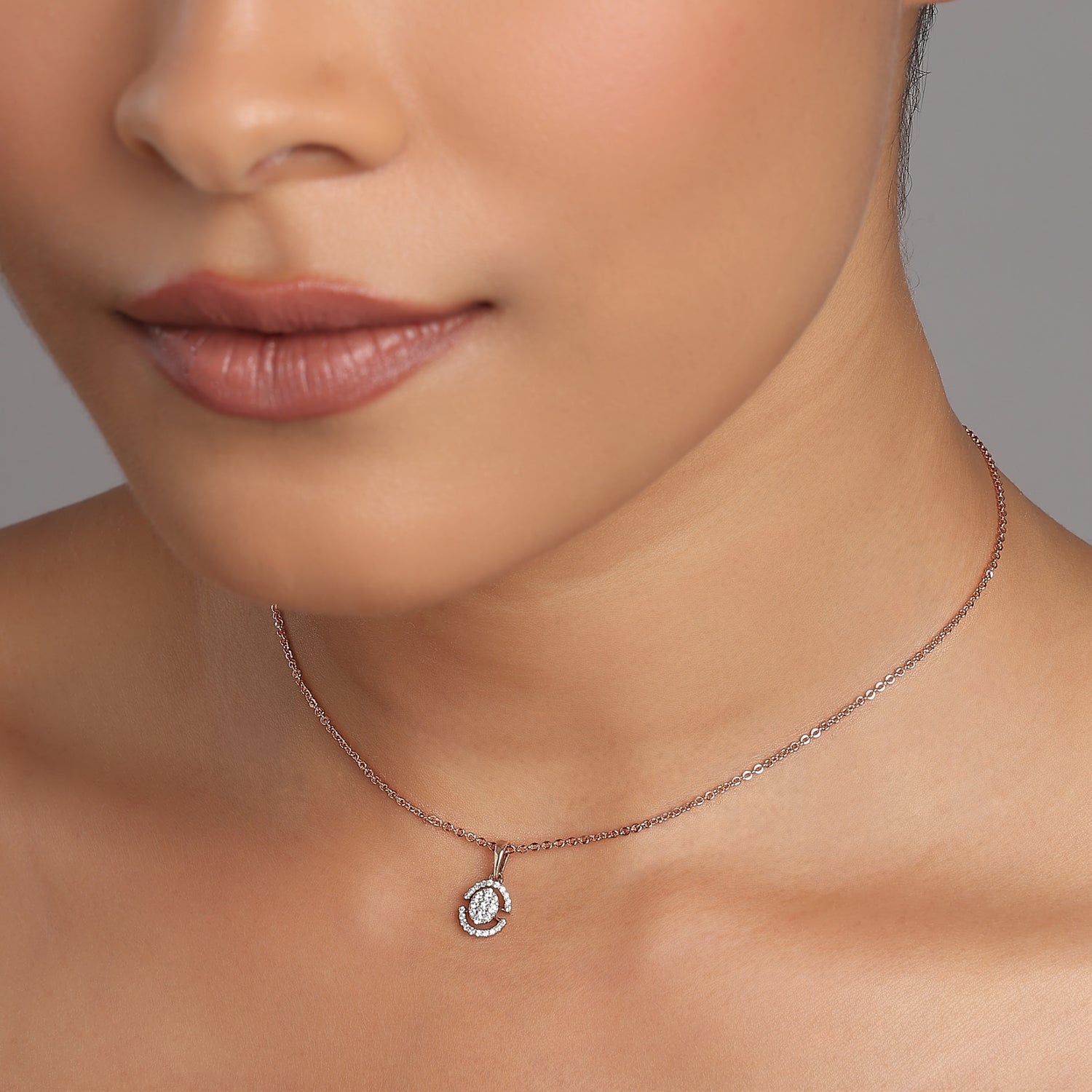 Elegant Ethereal Radiance Oval Halo Pendant For Everyday Sophistication