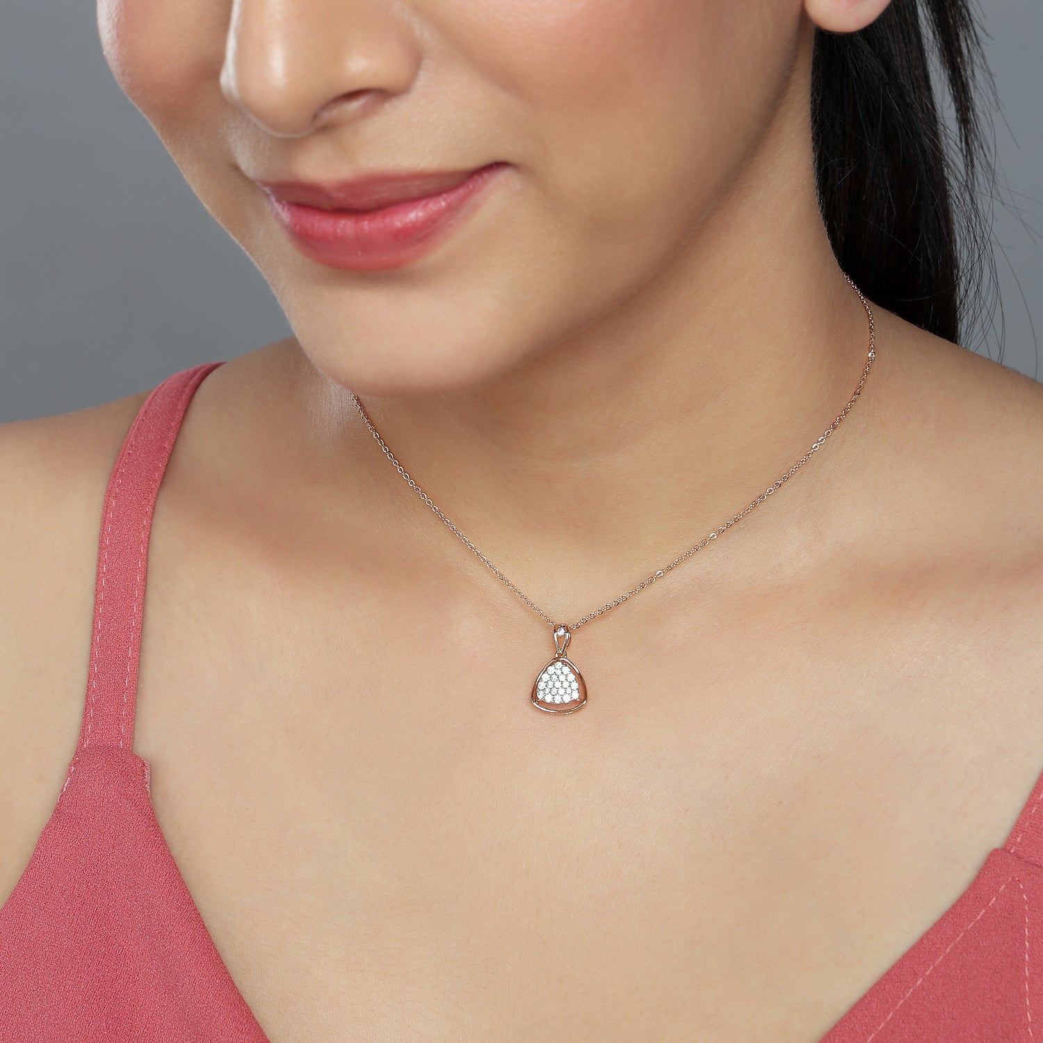 Soft Radiance Triangular Pave Pendant for Everyday Grace