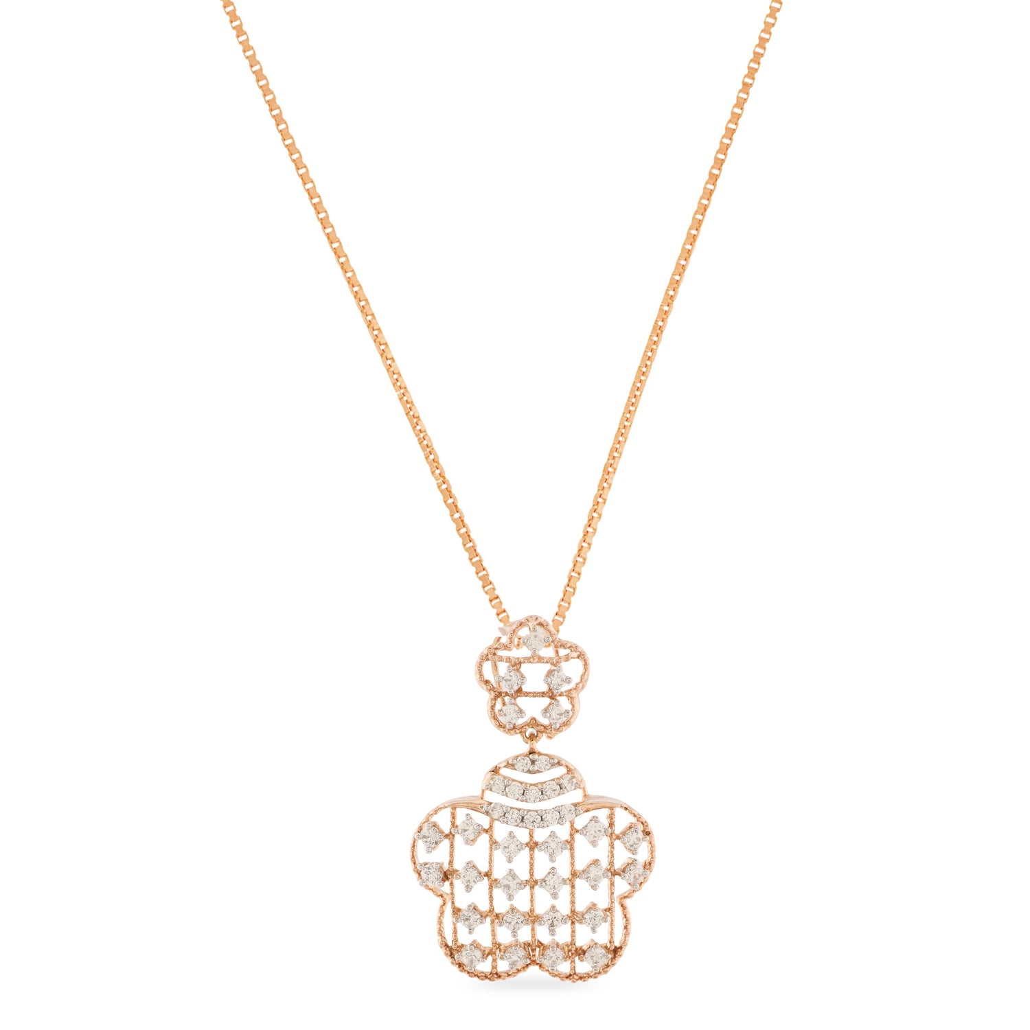 Layered Floral Lattice Pendant of Graceful Elegance