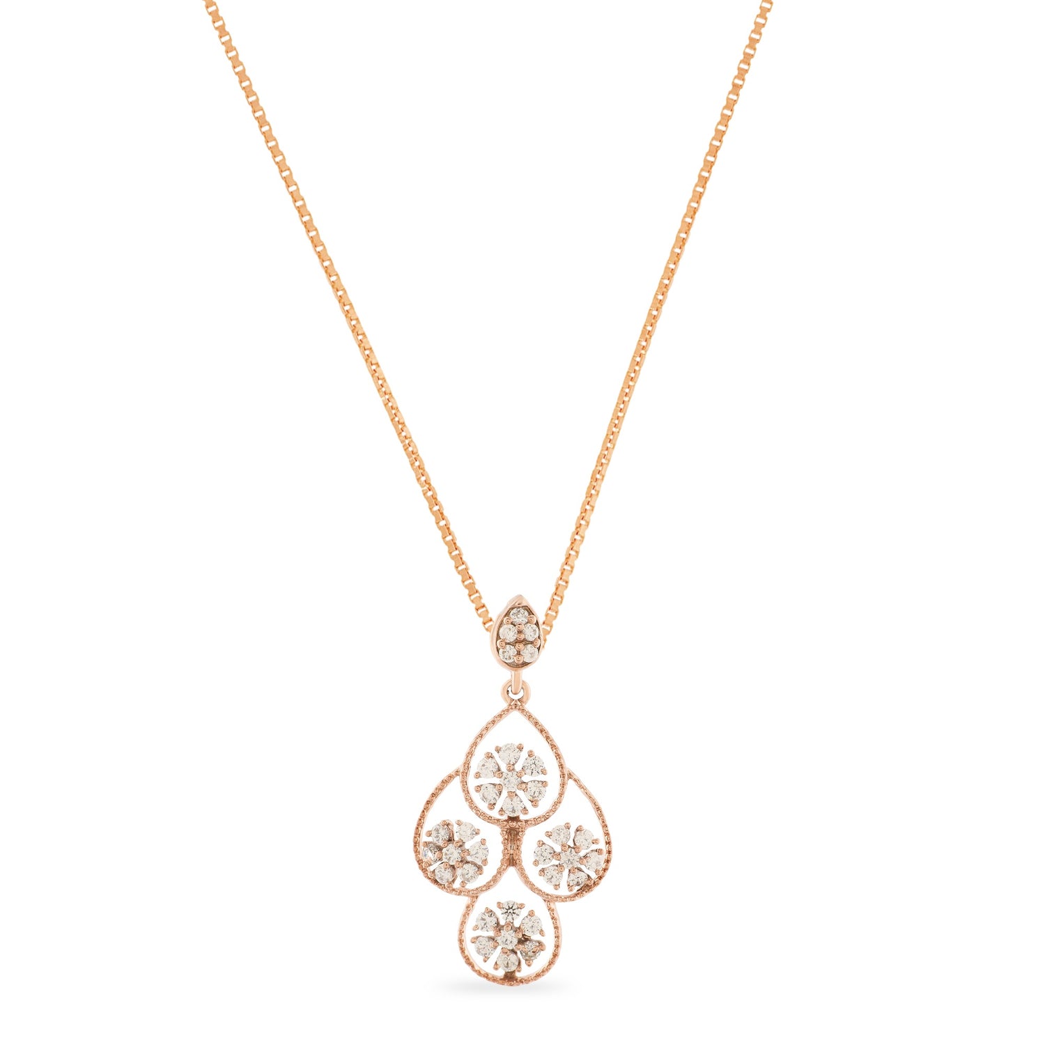 Romantic Clover Motif Pendant with Floral Sparkle Elegance