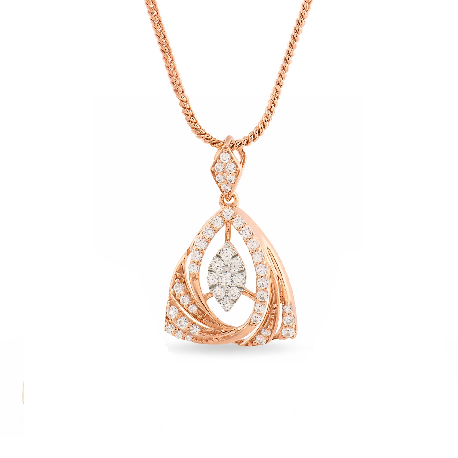 Ethereal Trinity Loop Pendant with Sculpted Elegance