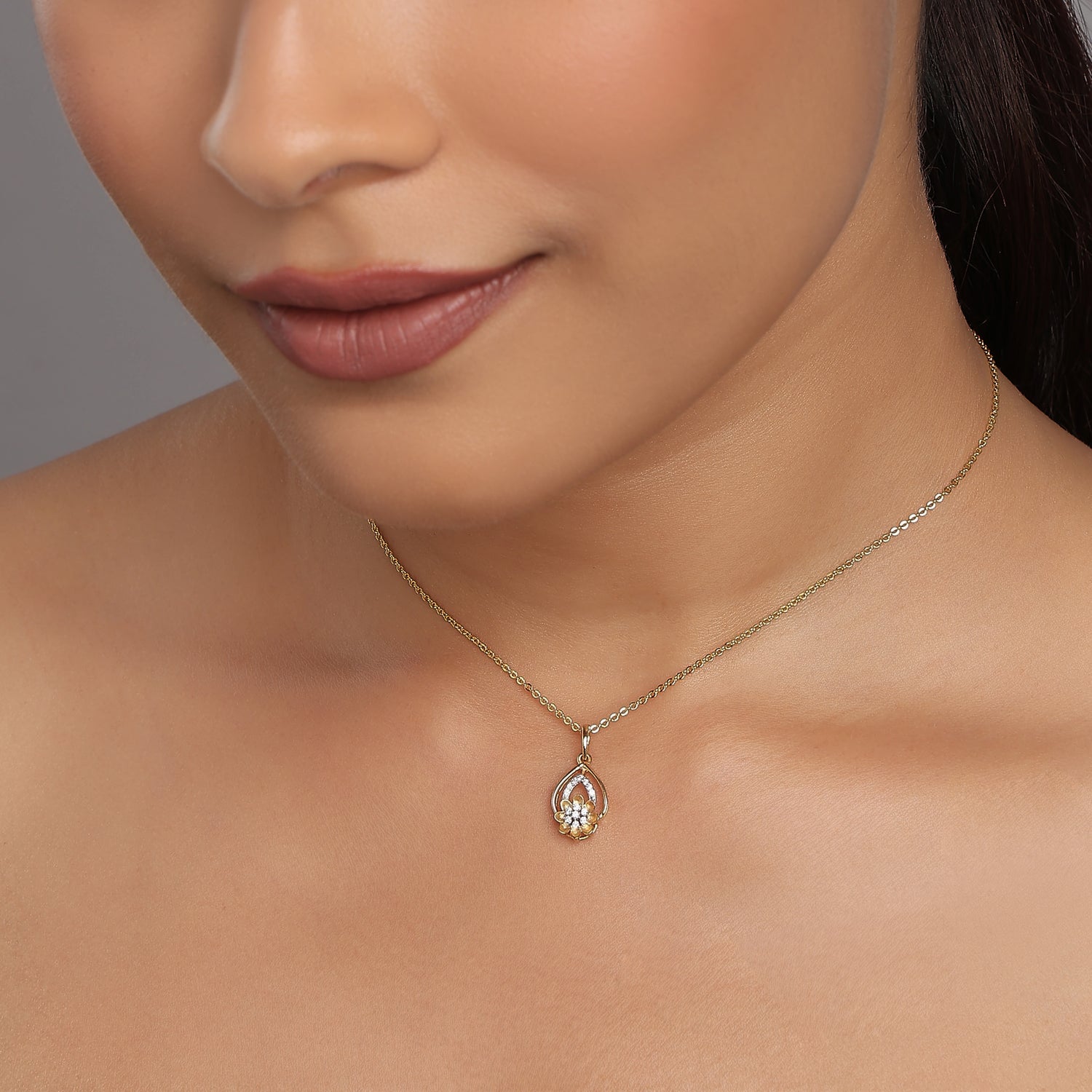 Elegant Floral Teardrop Pendant for Timeless Grace and Sophistication