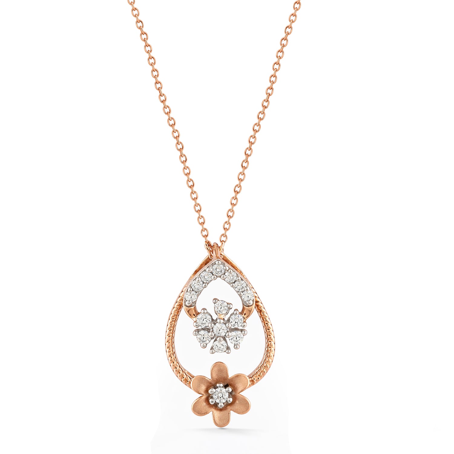 Elegant Floral Teardrop Pendant For Timeless Grace And Sophistication