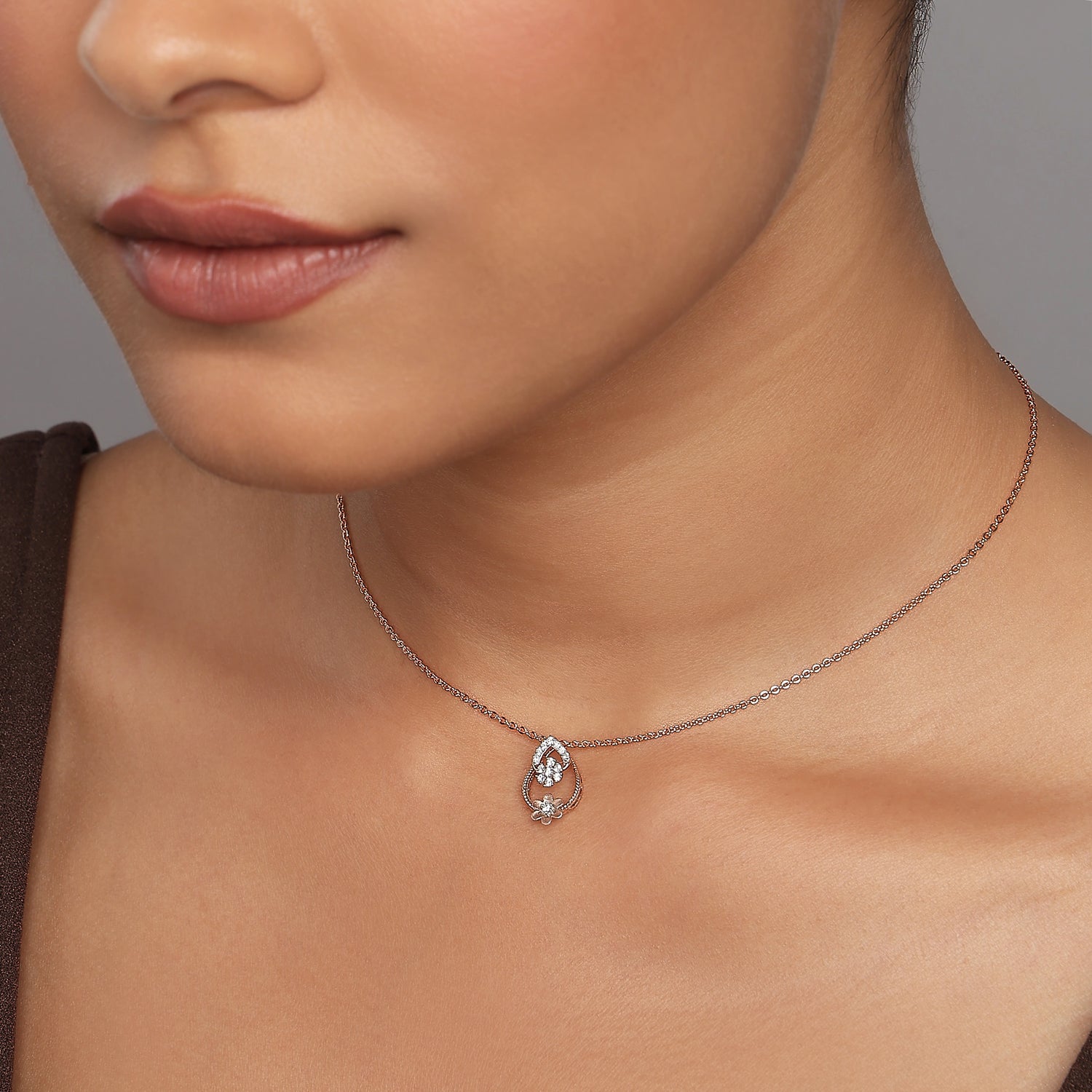 Elegant Floral Teardrop Pendant For Timeless Grace And Sophistication