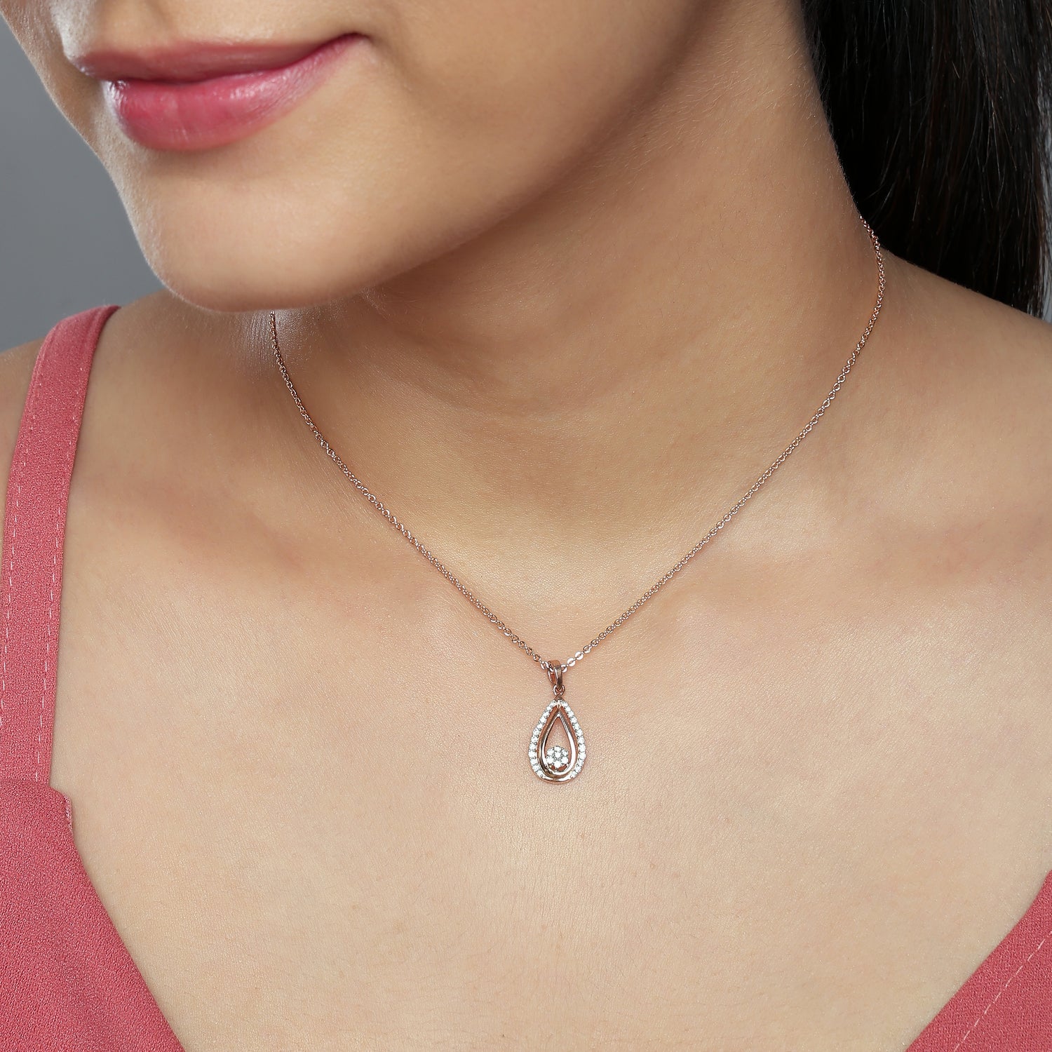 Ethereal Floating Teardrop Pendant With Refined Contemporary Grace