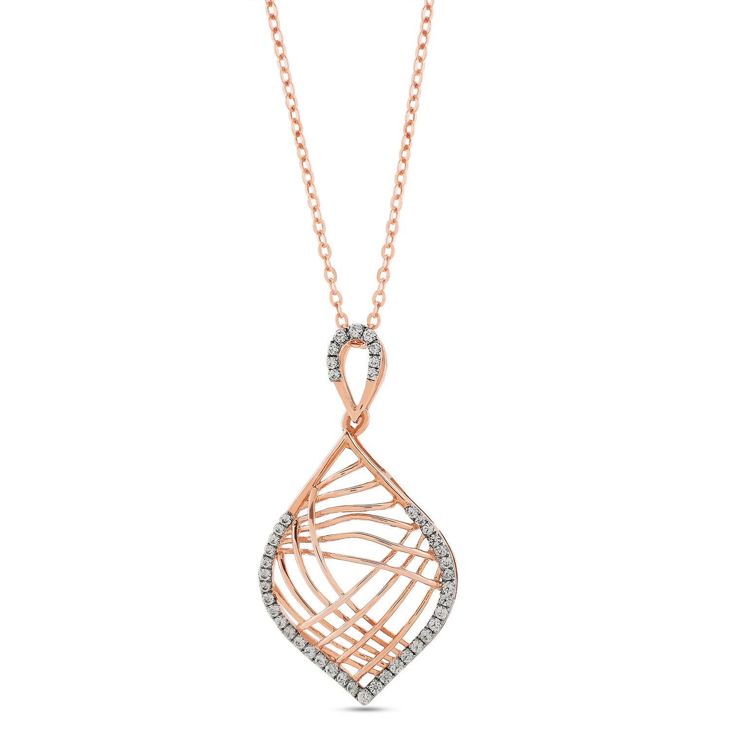 Elegant Roseate Lattice Pendant With Shimmering Halo For Women