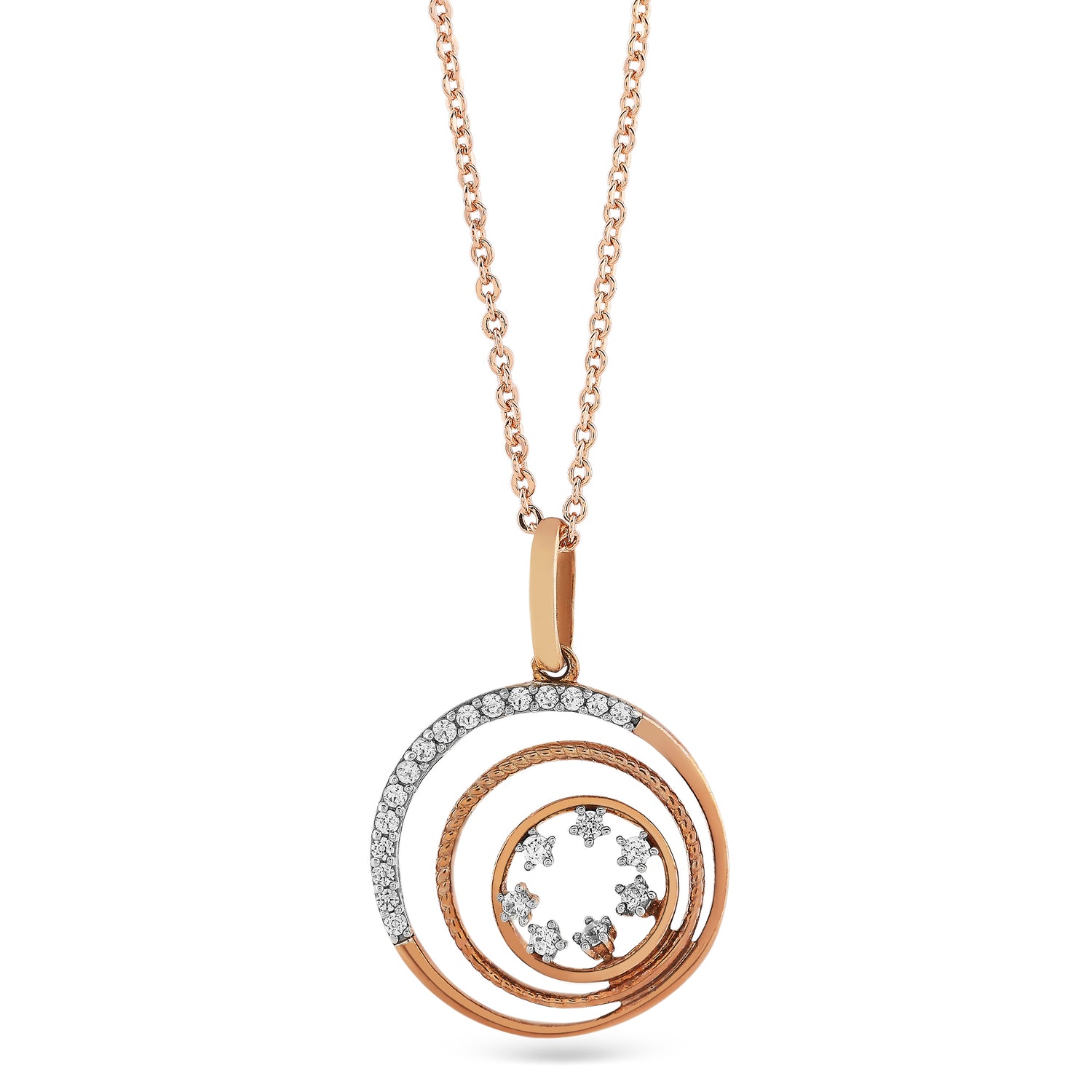 Elegant Triple Circle Interlocking Pendant With Shimmering Accents For Her