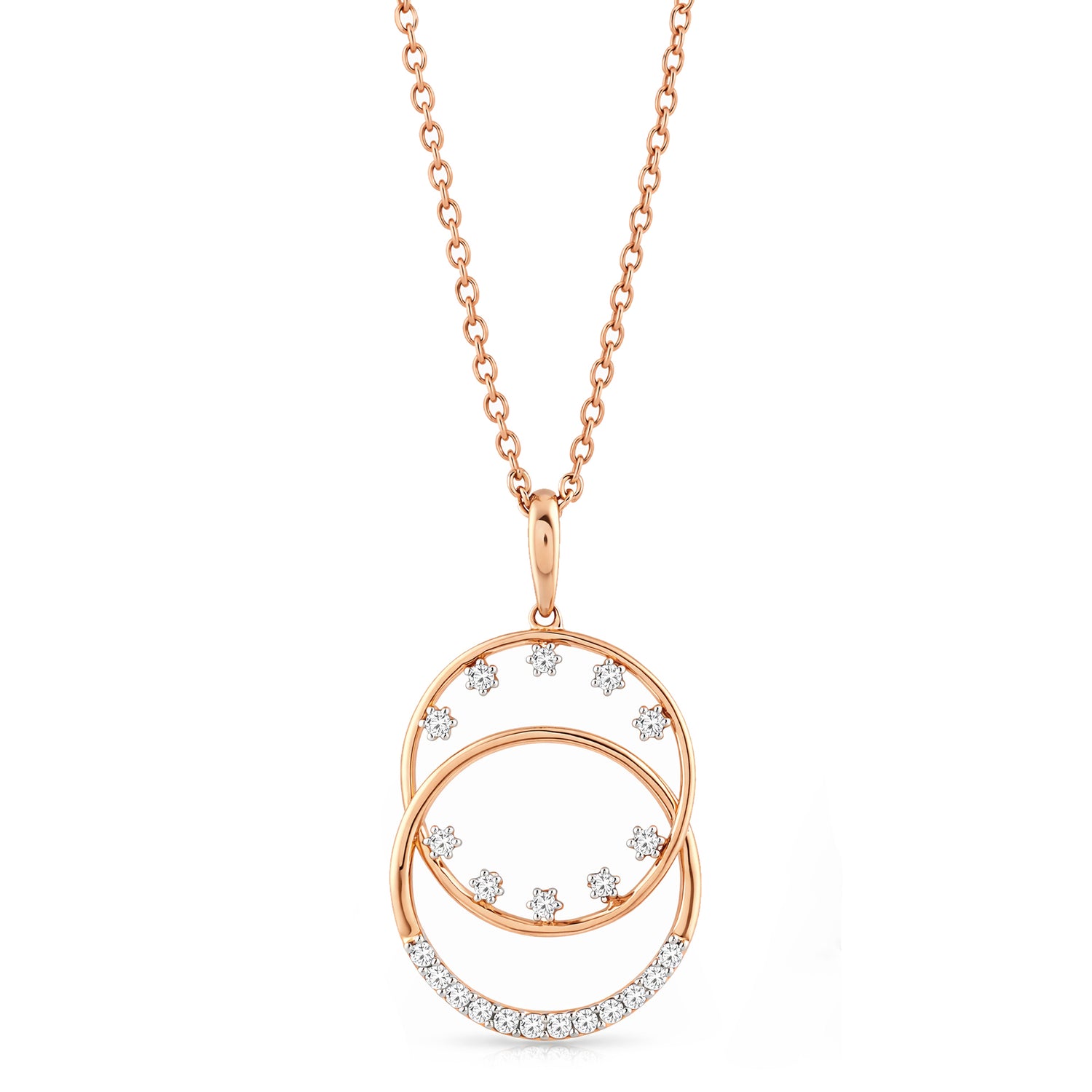Elegant Interlocking Double Circle Pendant for Sophisticated Modern Women