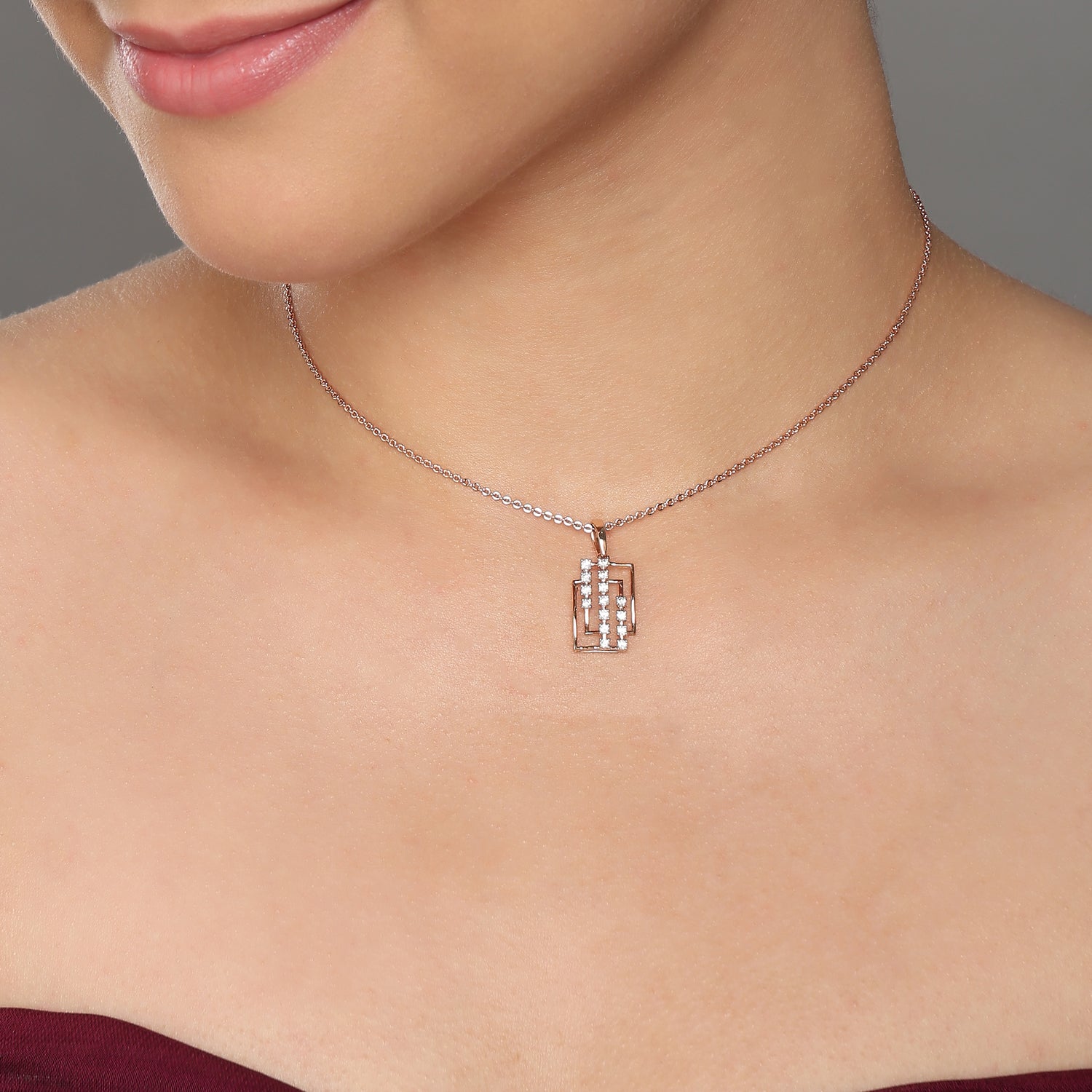 Geometric Grace Pendant with Modern Layered Silhouette