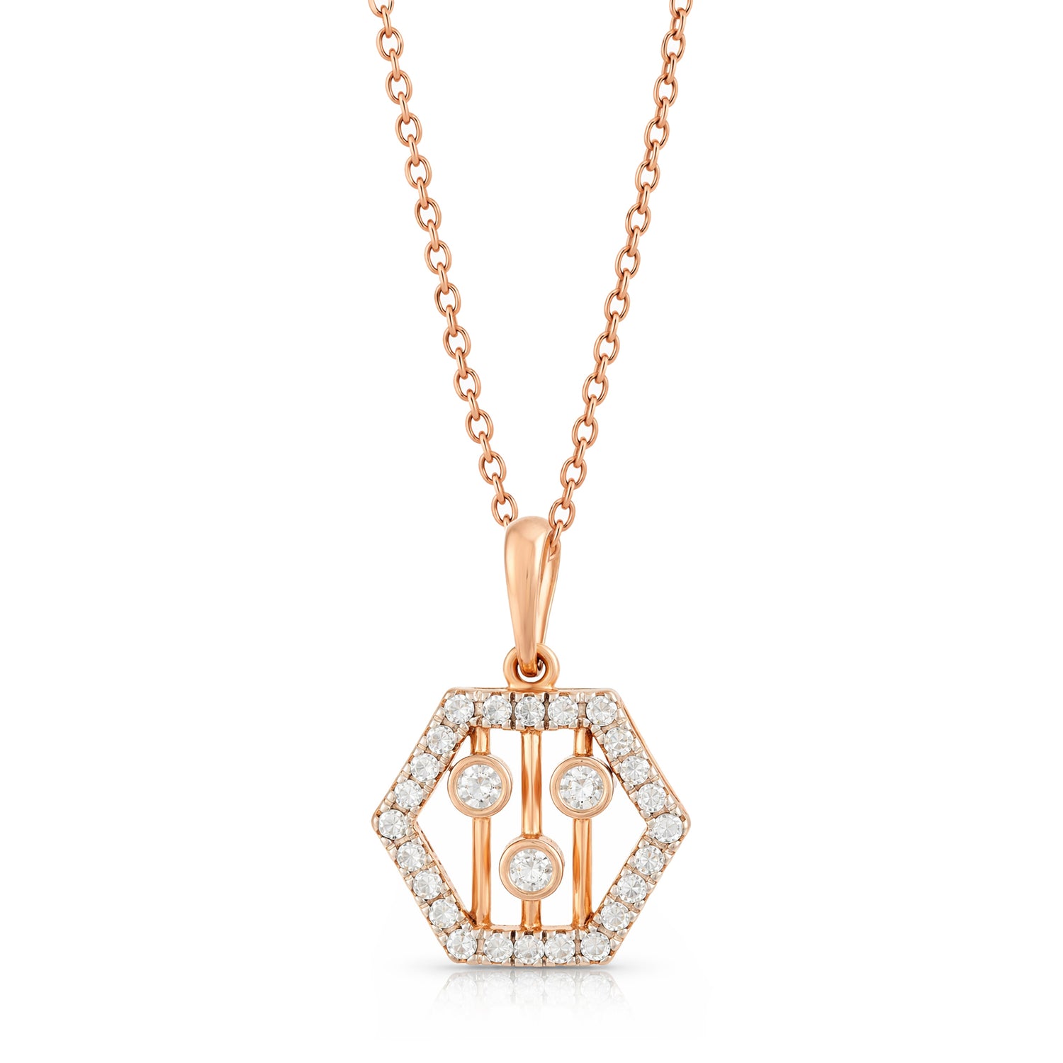 Elegant Hexagonal Geometric Pendant For Sophisticated Everyday Grace