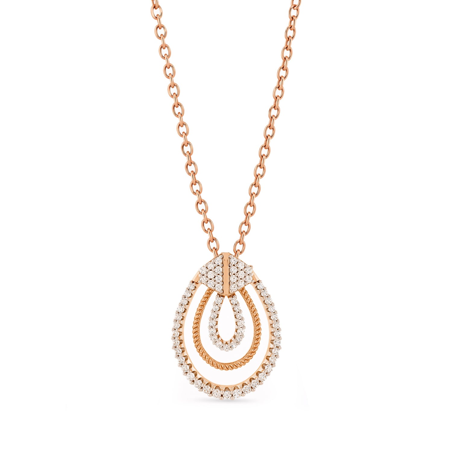 Layered Teardrop Halo Pendant with Modern Elegance