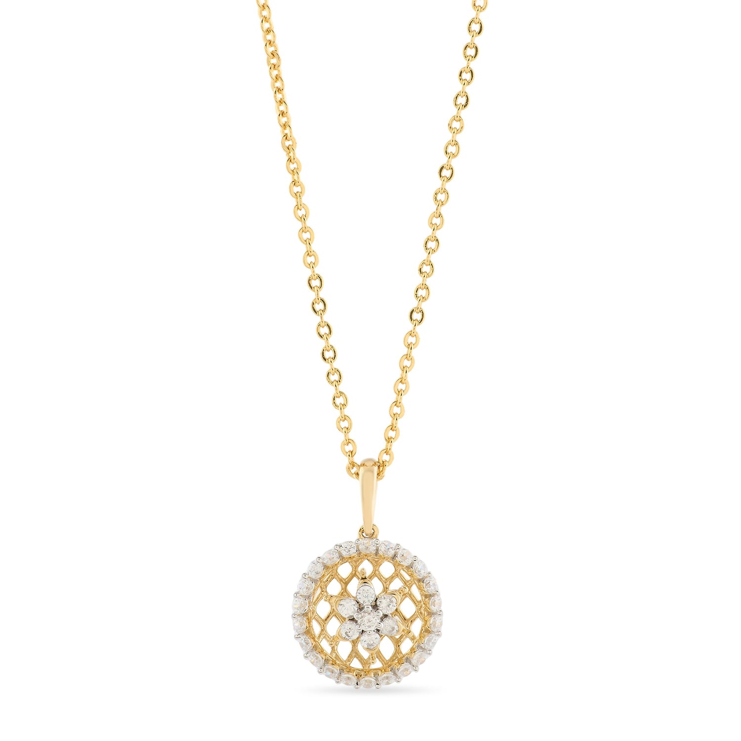 Luminous Floral Halo Pendant for Timeless Grace