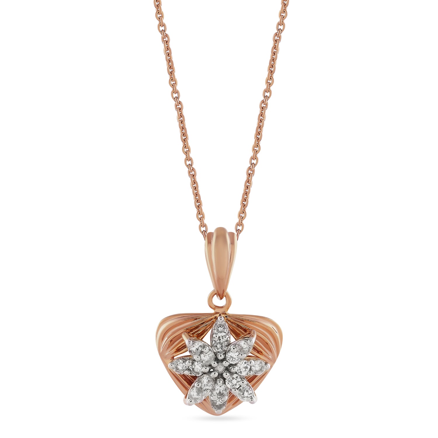 Whispered Heart Pendant with Floral Radiance