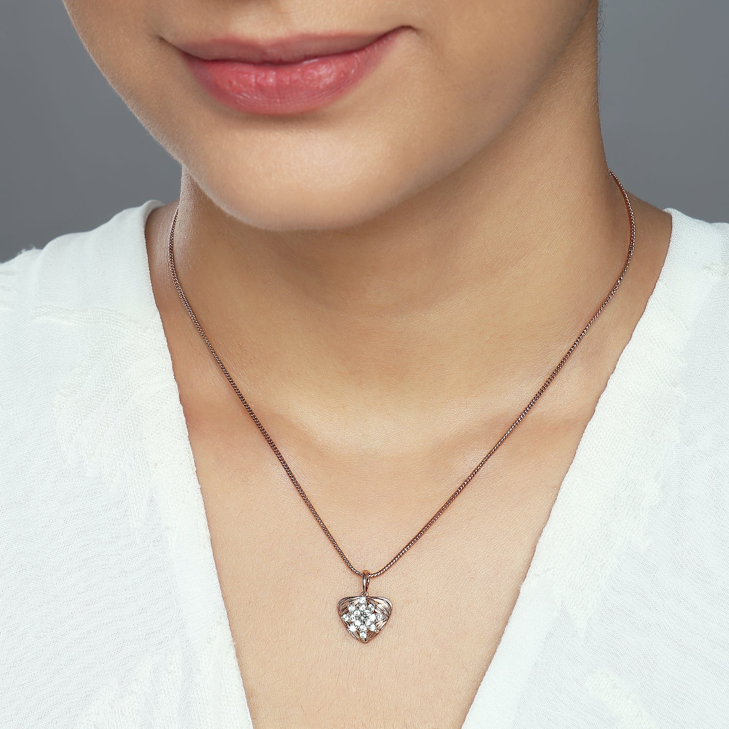 Whispered Heart Pendant with Floral Radiance