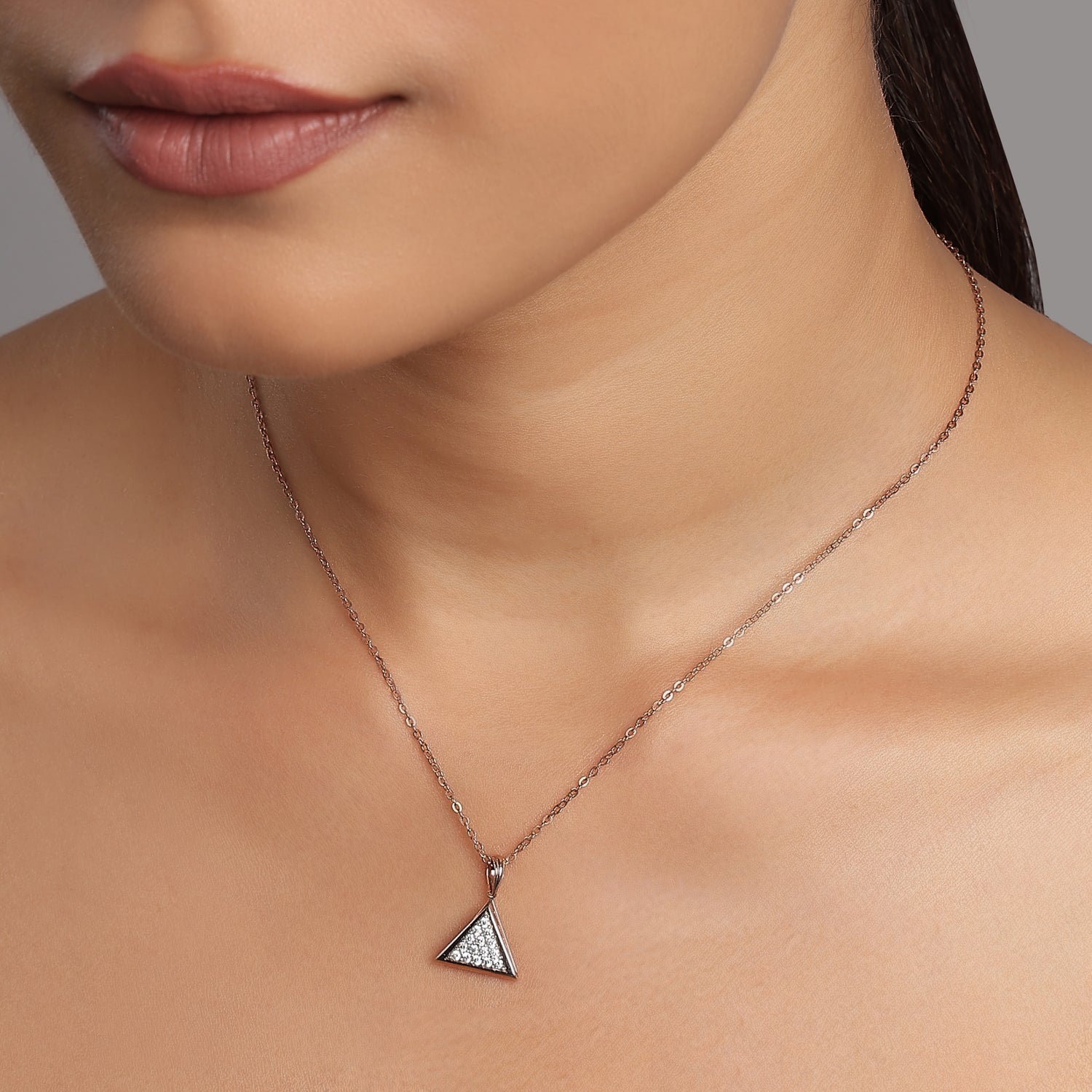 Elegantly Crafted Geometric Triangular Pendant For Sophisticated Modern Women