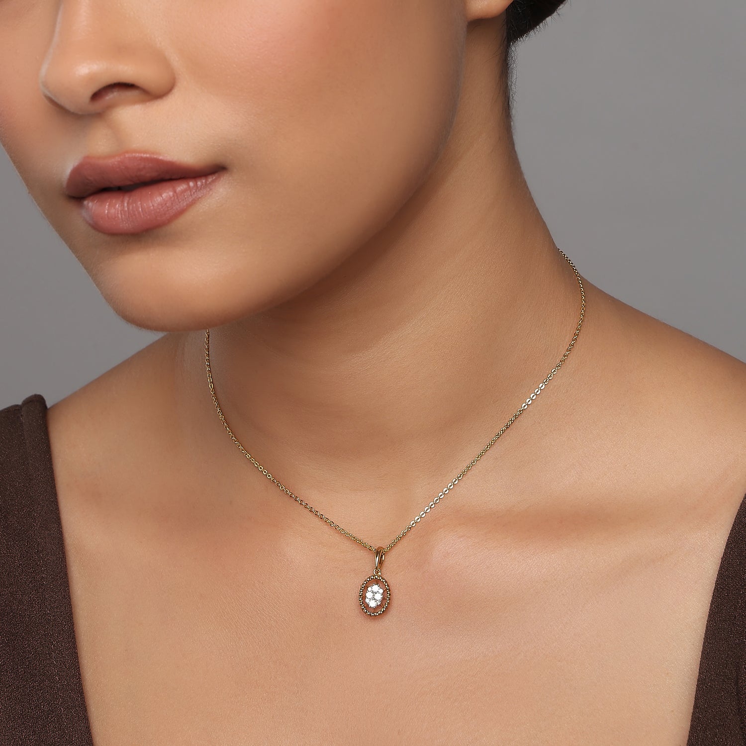 Elegant Oval Halo Medallion Pendant for Sophisticated Everyday Grace