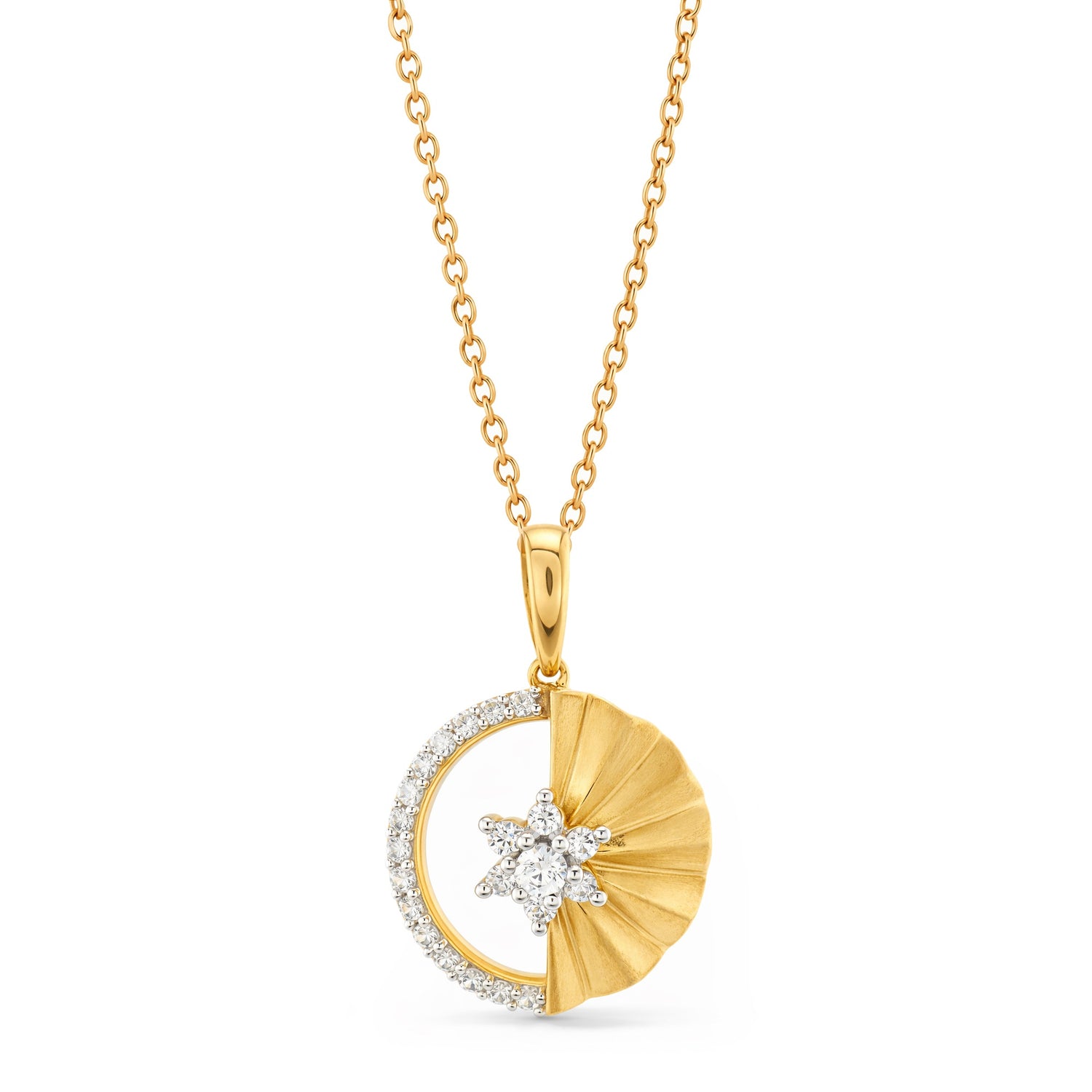 Celestial Crescent and Star Pendant of Timeless Grace