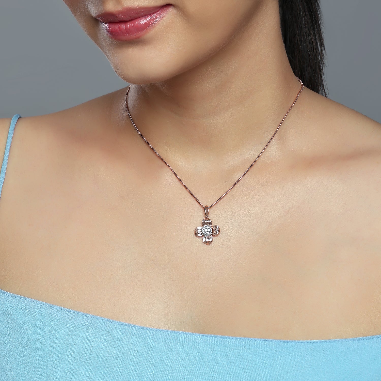 Blooming Clover Grace Pendant with Soft Radiant Harmony