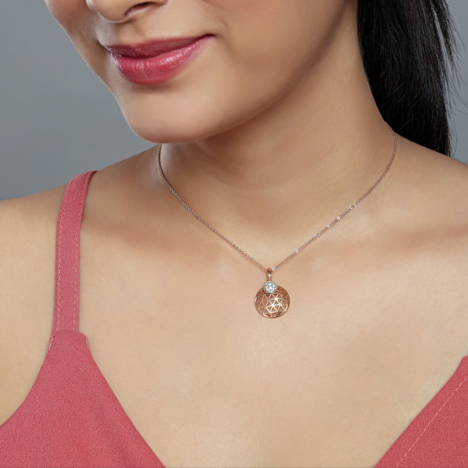 Sacred Geometry Circle Pendant with Harmonious Brilliance