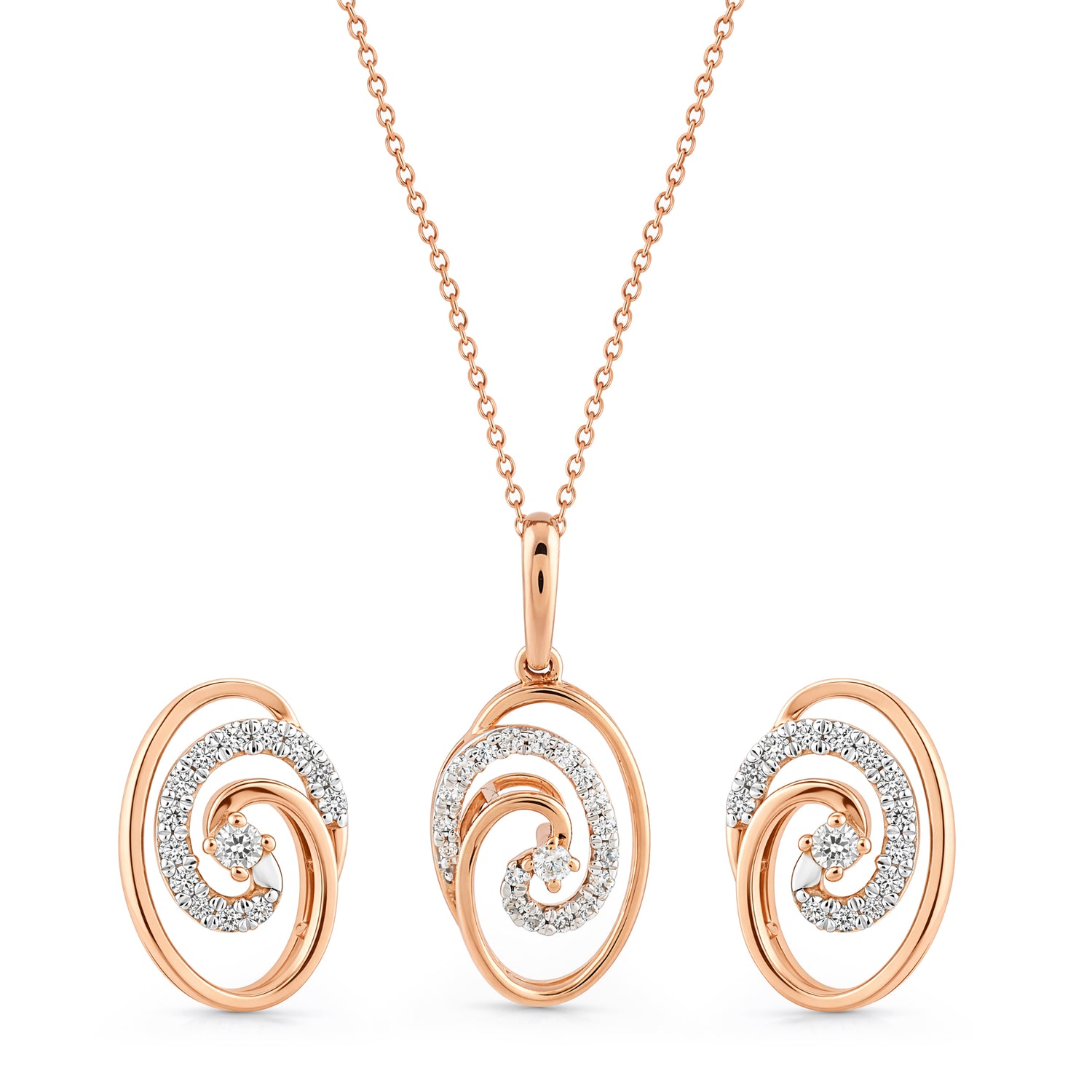 Spiral Harmony Party Pendant and Earring Jewelry Set