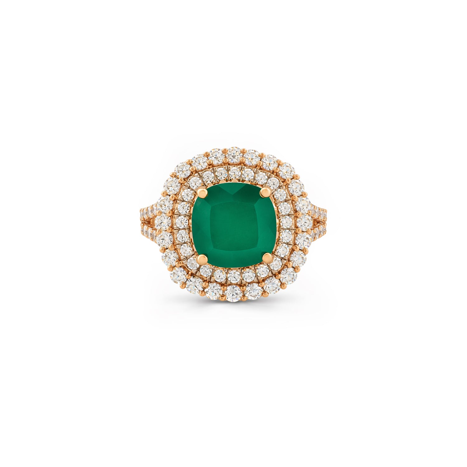 Regal Cushion Halo Ring with Bold Timeless Sophistication