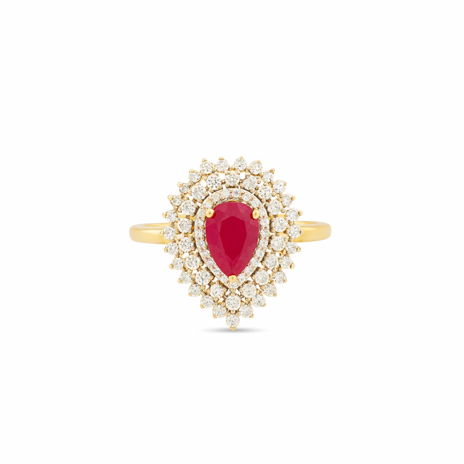 Radiant Pear Halo Ring with Romantic Timeless Elegance