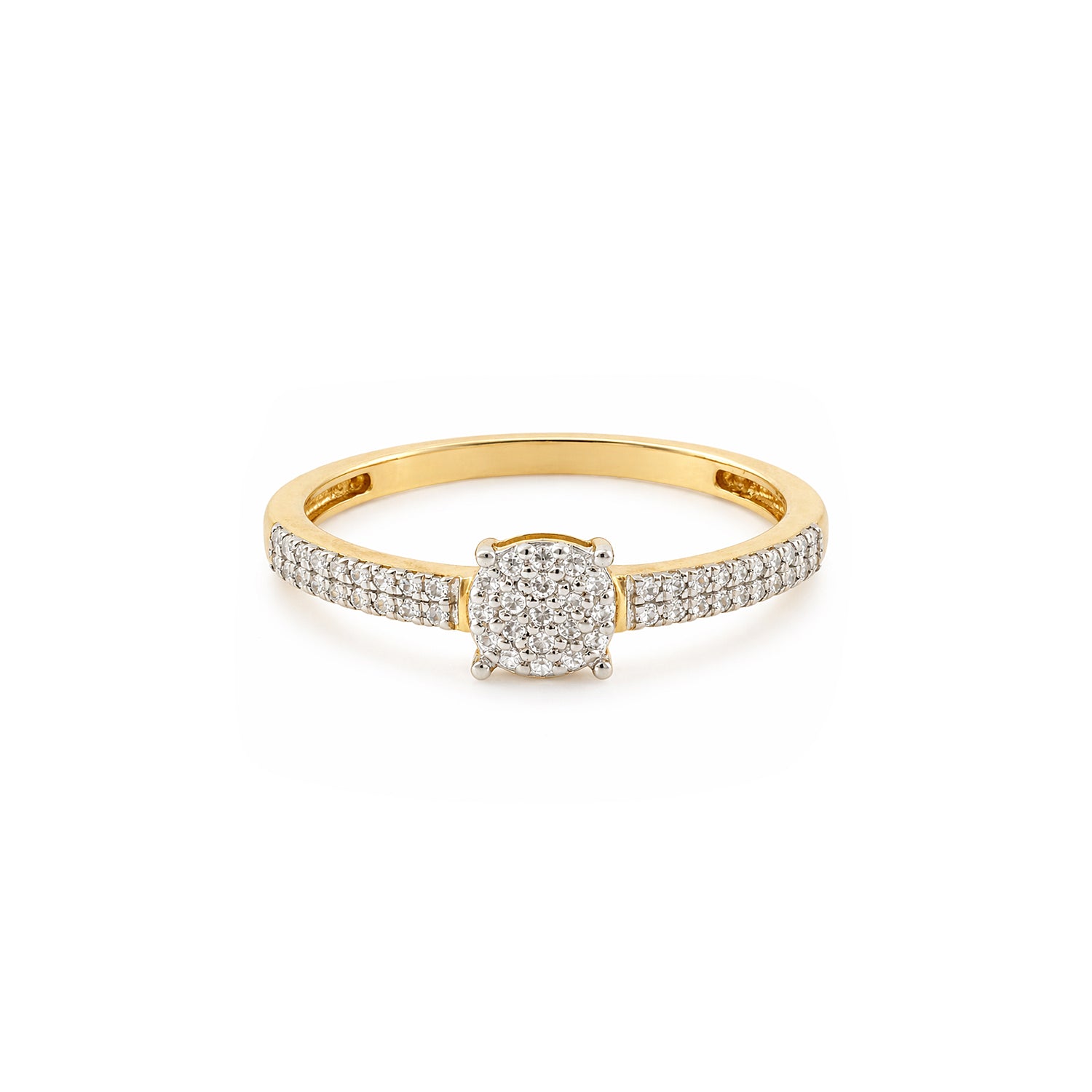 Delicate Cluster Solitaire Ring with Refined Everyday Elegance