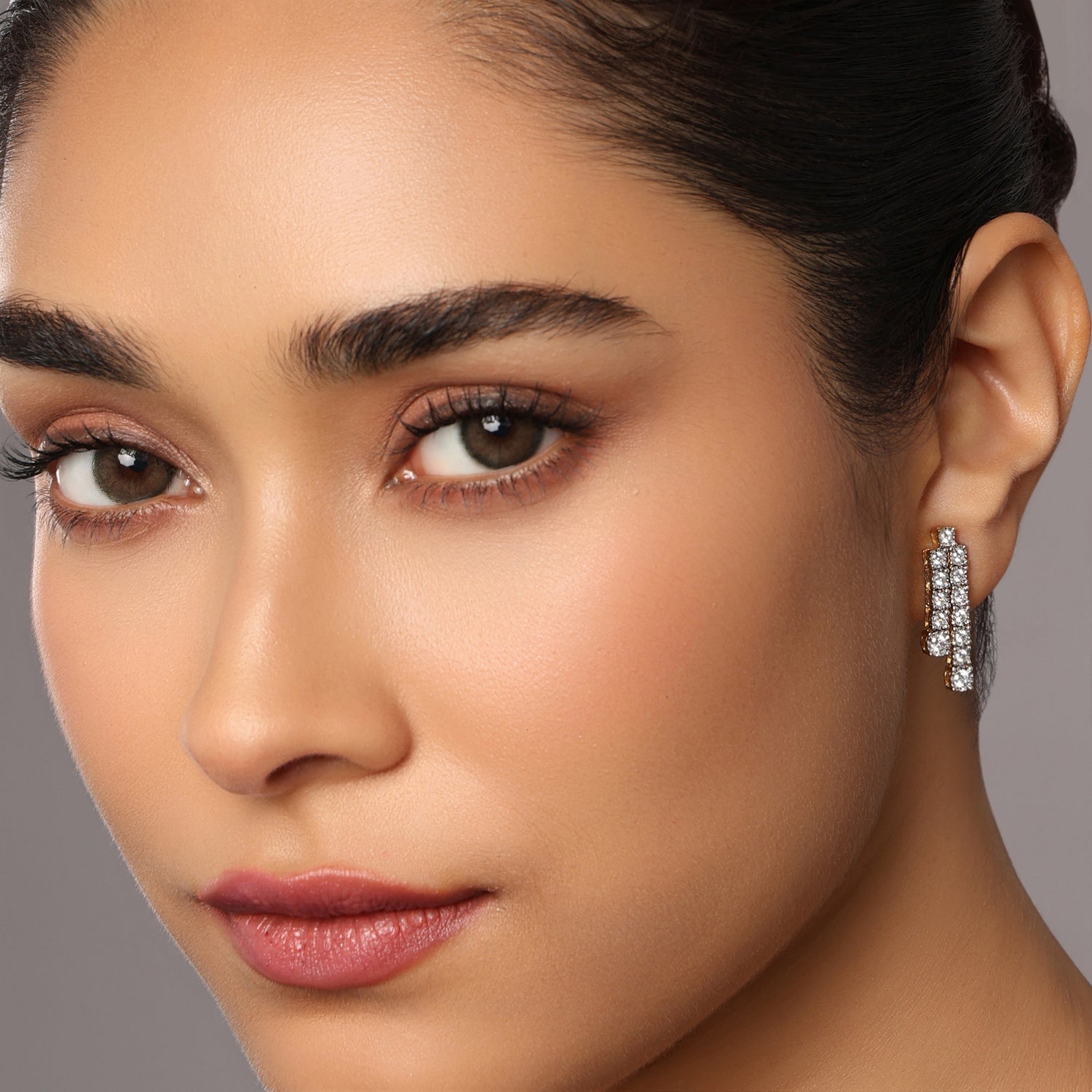Linear Drop Earrings with Clustered Detailing