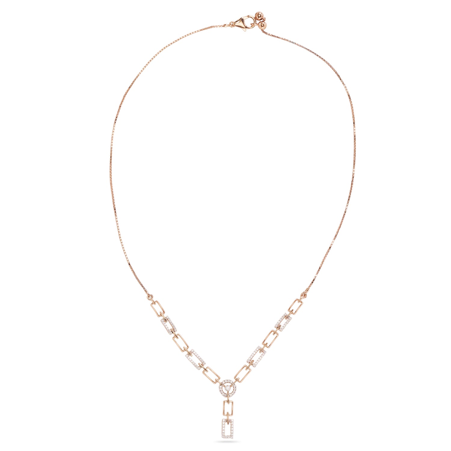 Minimalist Chain Necklace with Linear Drop Accent