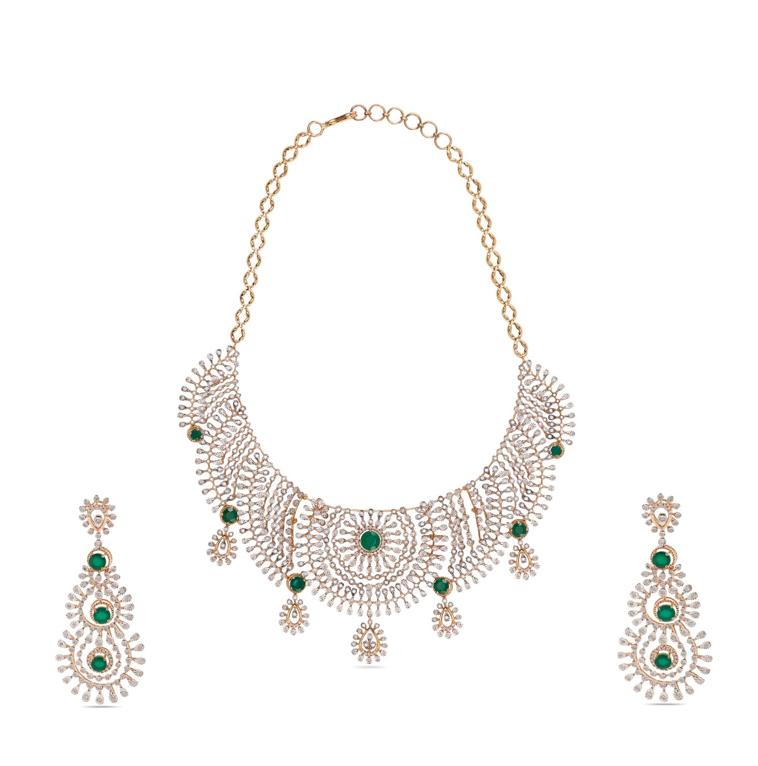 Majestic Heritage-Inspired Statement Necklace and Earring Jewelry Set