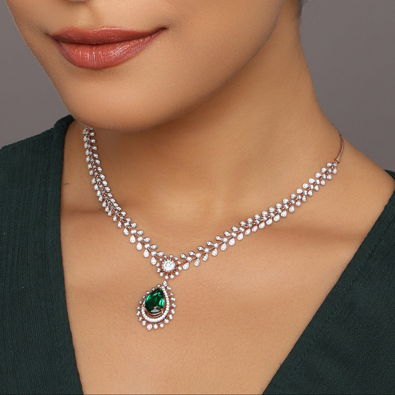 A Radiant Cascade Necklace For Timeless Evening Elegance