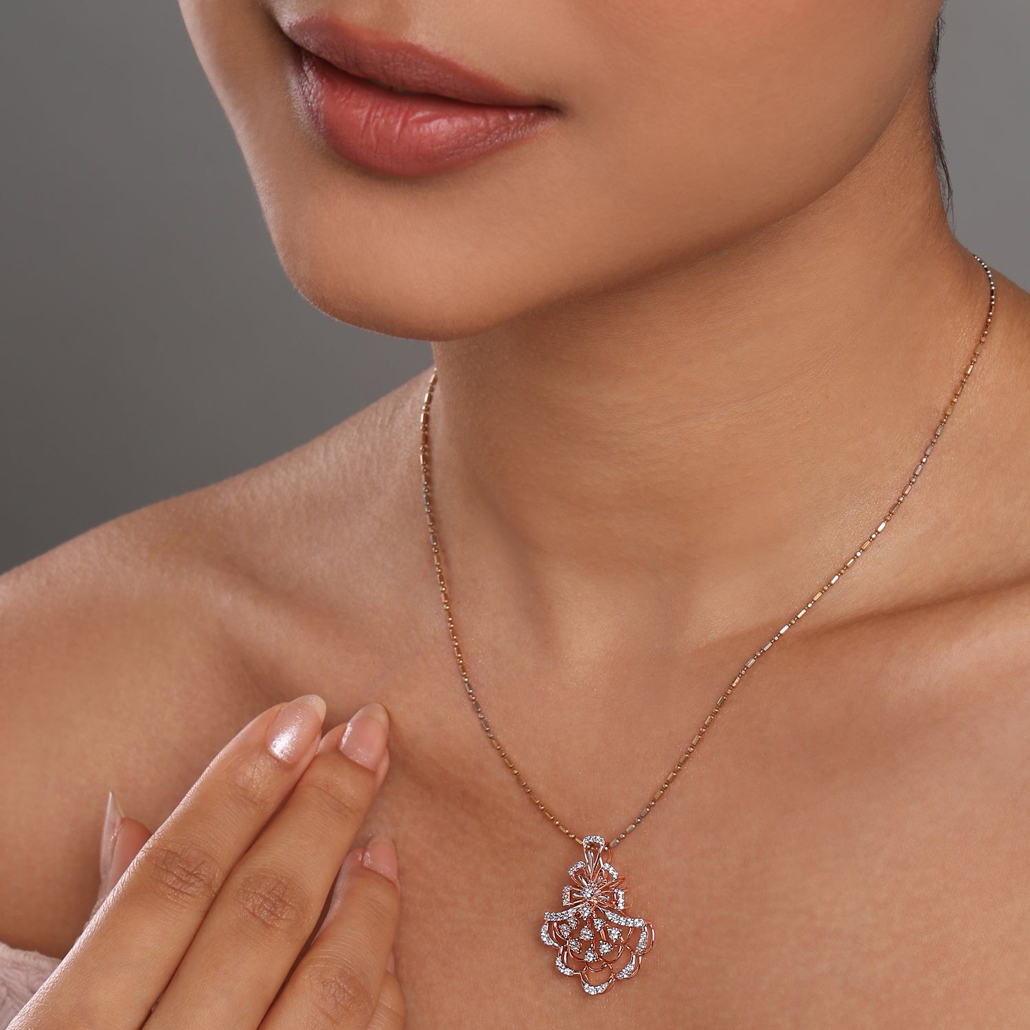 Regal Fan Motif Statement Pendant