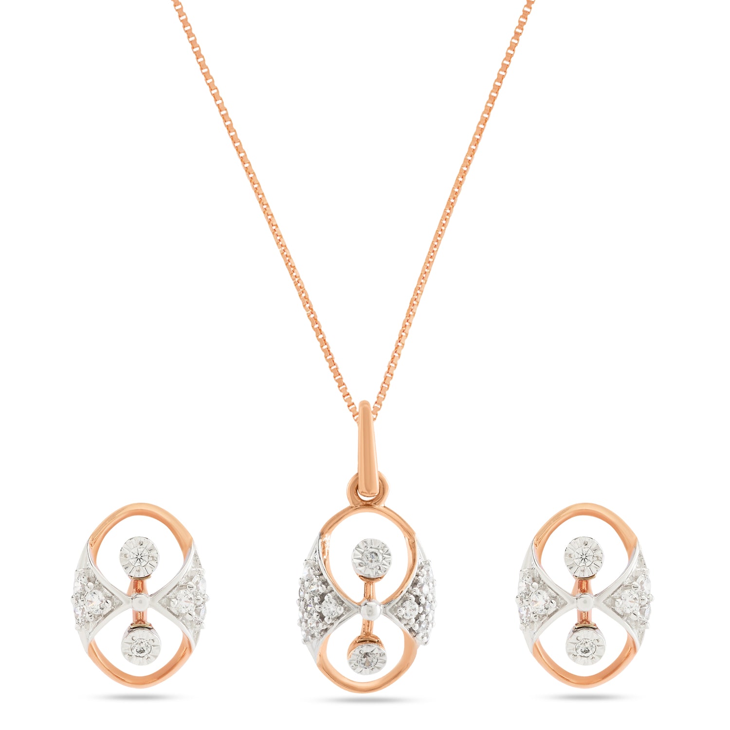 Infinity Glow Pendant and Earring Set of Eternal Harmony