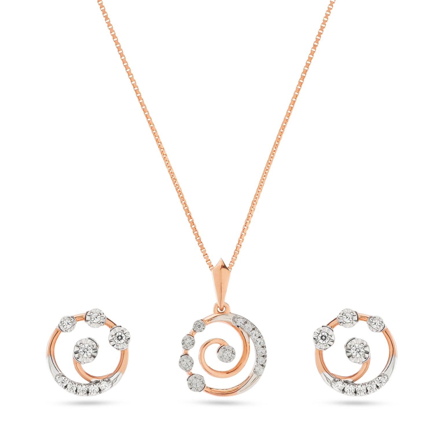 Celestial Swirl Pendant and Earring Set with Modern Grace